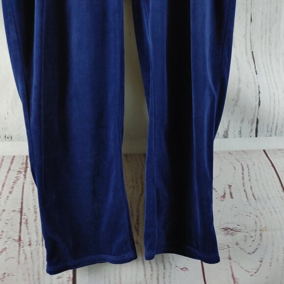 Hue Women's Size L Blue Zip Up Hoodie Velour 2pc Sweat Suit Set With Pockets - Picture 11 of 15